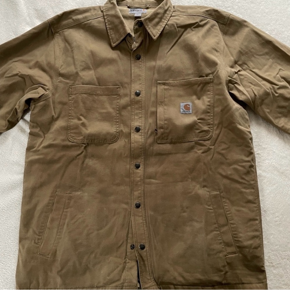 Carhartt Men's Tan Shirt Jacket L (HAND WAXED)